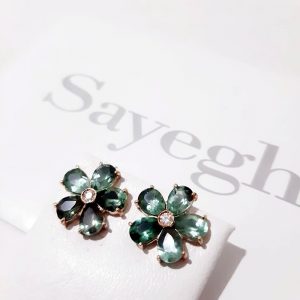 Brinco em ouro 18k com Turmalina e Diamante